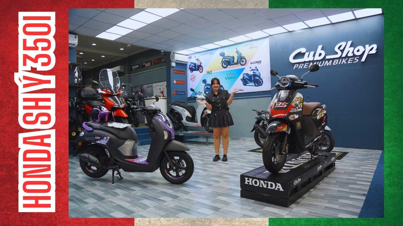 Honda SH Ý 350i về đến Cub Shop, cùng tham quan showoom xe máy nhập khẩu giá trị cao